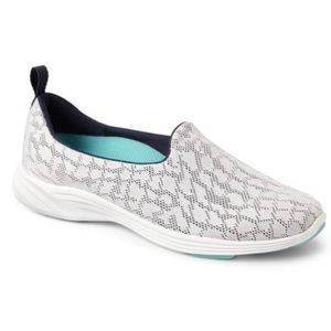 Vionic White and Blue Slip-On Sneakers with Cushioned Sole